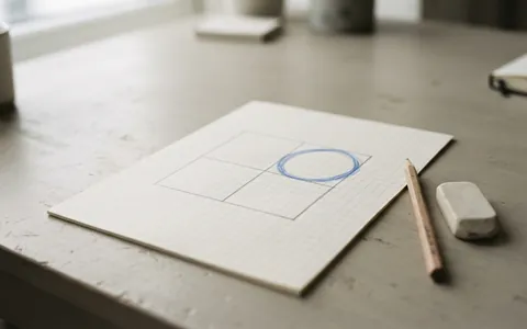 A hand-drawn two by two confusion matrix on squared paper, with the false positive cell circled.